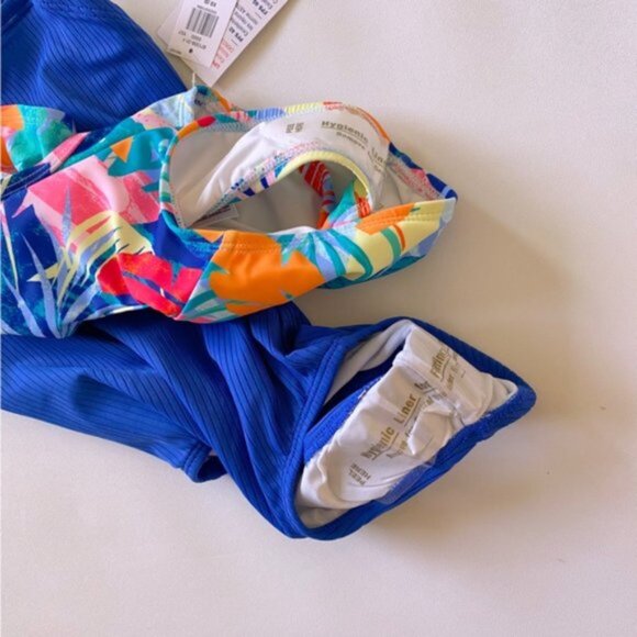 Old Navy | Girls Printed Halter Cut Out Ribbed Style One-Piece Swimsuit 2-Pack - Picture 13 of 15